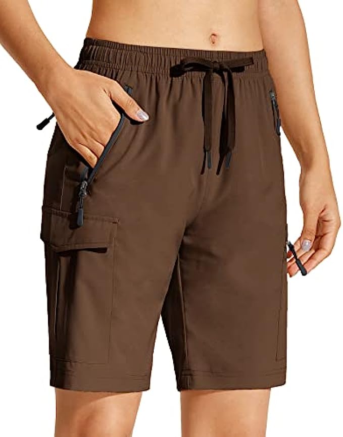 Capol Women&#039;s Hiking Cargo Shorts 8.5&quot; Quick Dry Summer Shorts Lightweight for Golf Travel Athletic with Zipper Pockets