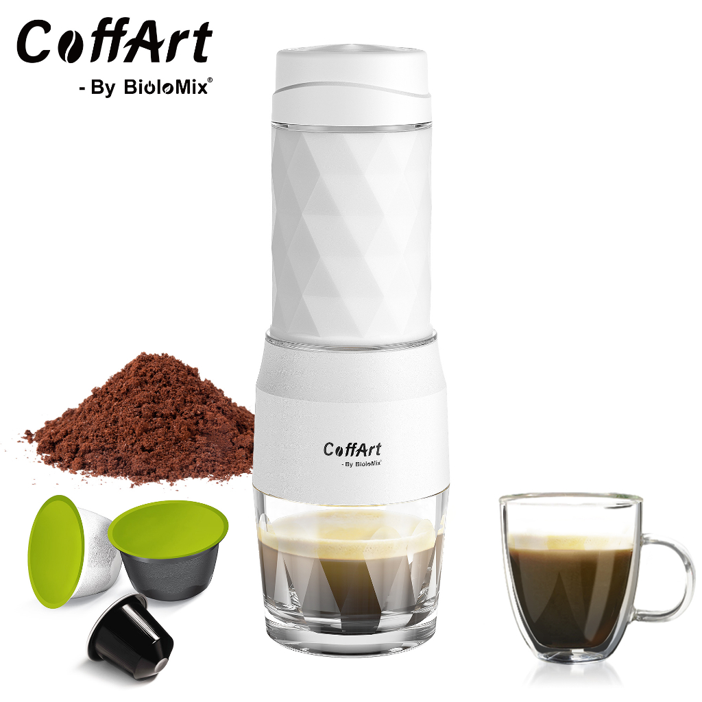 BioloMix 3 In 1 Portable Coffee Machine Manual Capsule Espresso Maker For Nespresso Capsules &amp; Dolce Gusto&amp; Coffee Powder for Travel and Picnic Hand Press