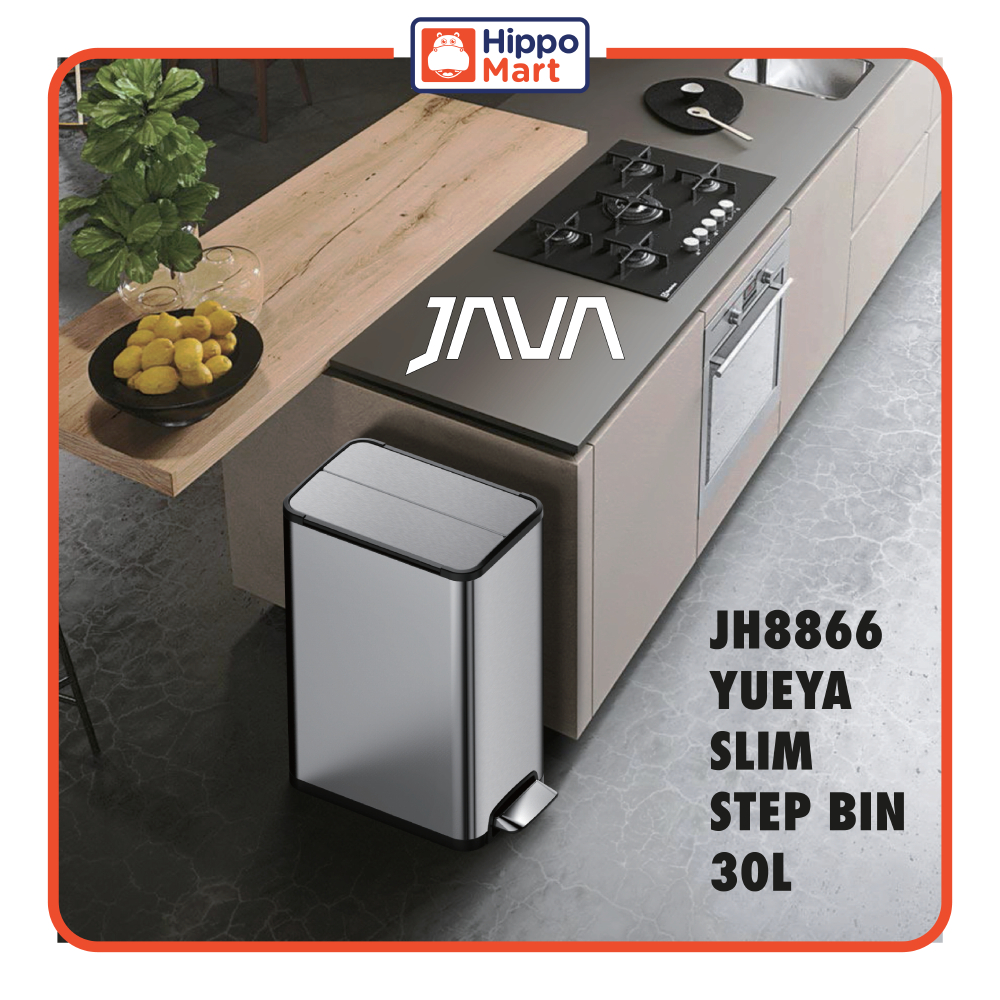 JAVA YUEYA JH8866 Slim Step Bin 30L with Soft Closing [Multiple Color] Trash Bin, Dustbin, Dustbin for Kitchen, Dustbin